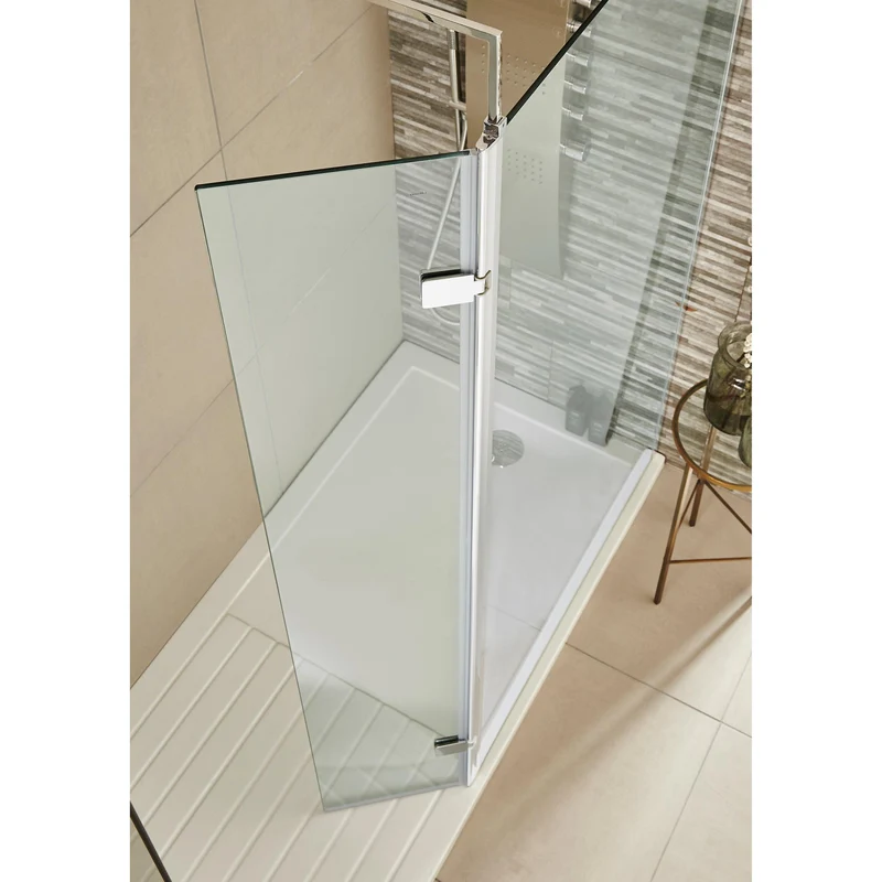 300mm Hinged Return For 8mm, 1950mm Wetroom Screen - Chrome