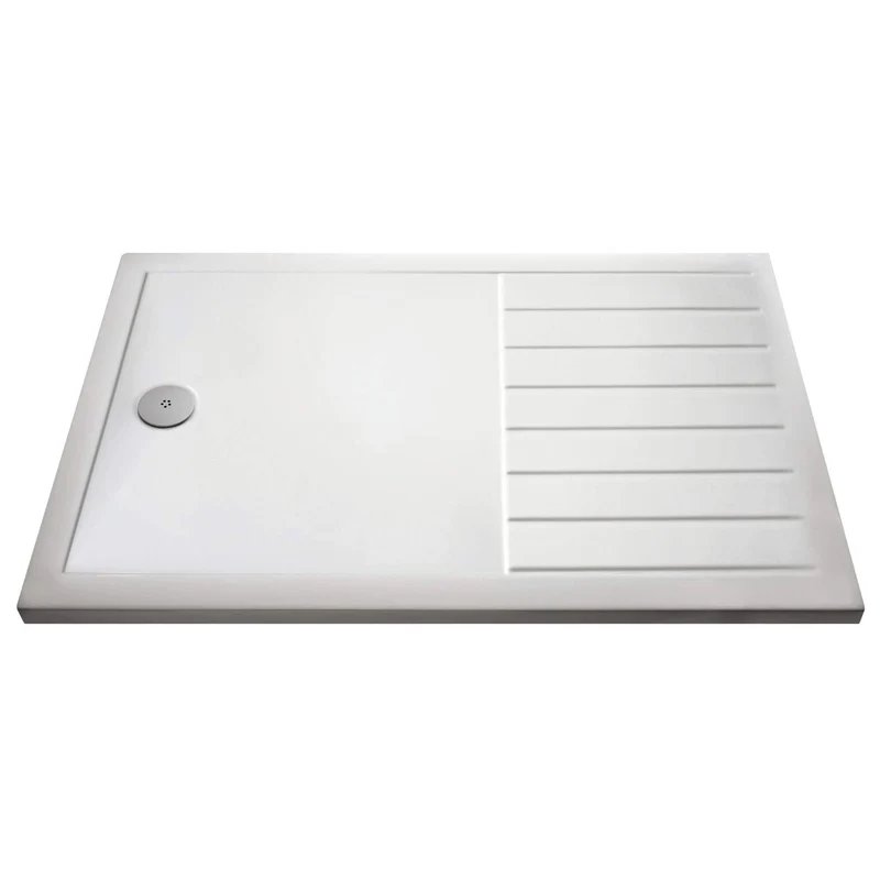 Vista 8mm Matt Black 1950mm Walk-In Shower Screen with White Walk In Tray & Waste Bundle
