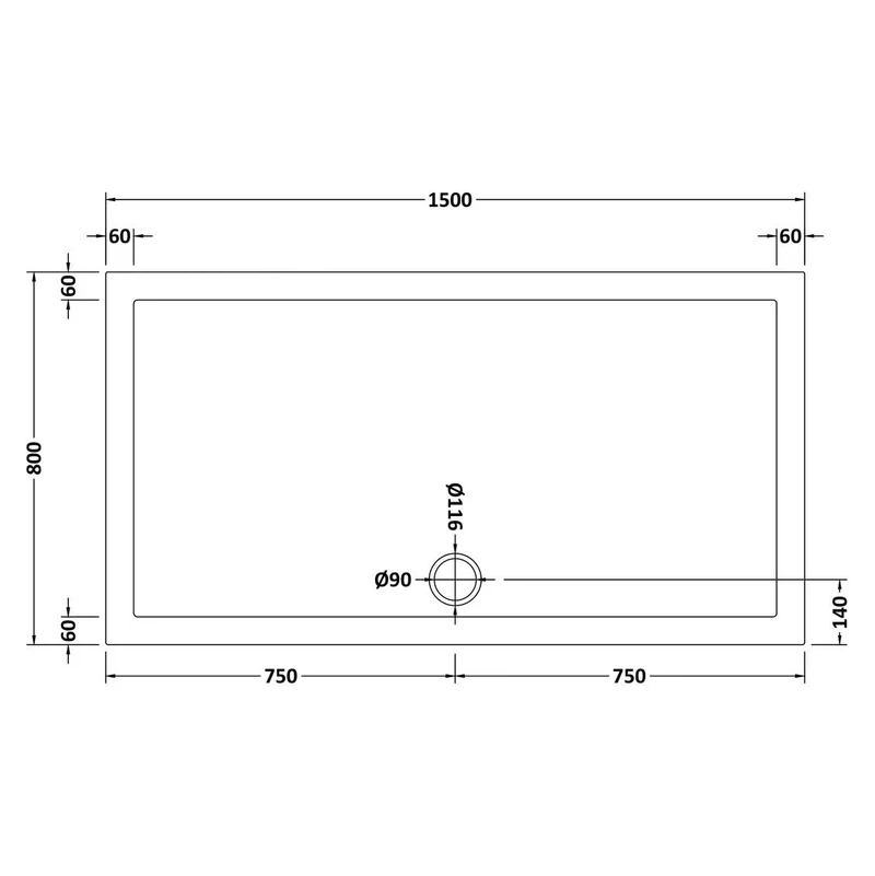 Vista 8mm Matt Black 1950mm Walk-In Shower Screen with White Stone Resin Tray & Waste Bundle