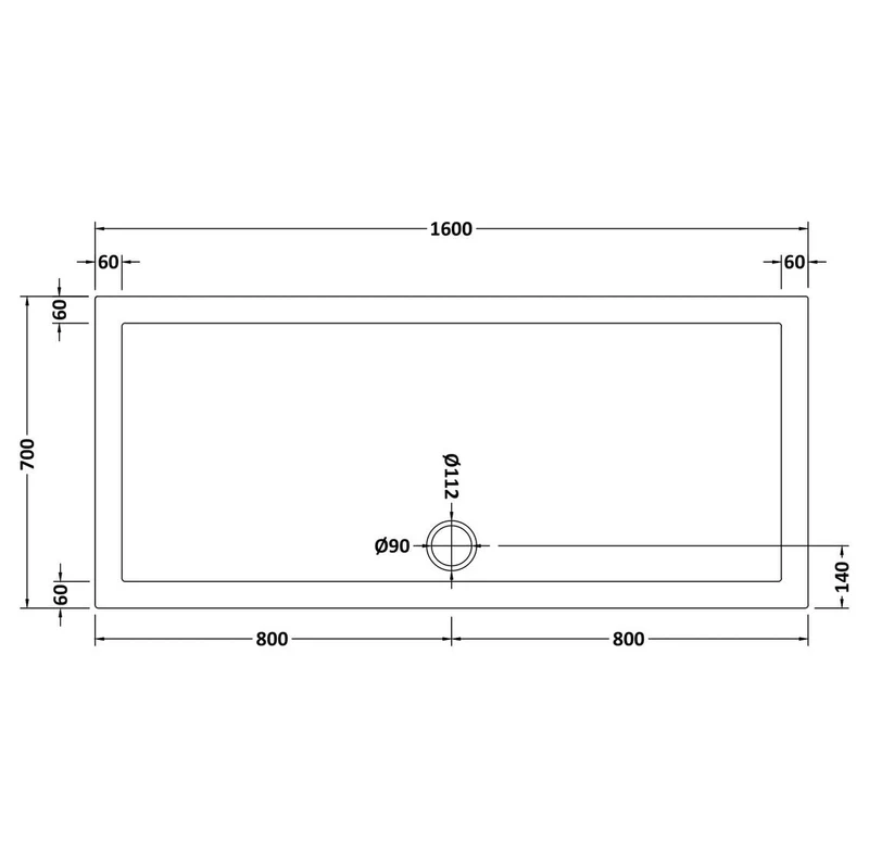 Vista 8mm Matt Black 1950mm Walk-In Shower Screen with White Stone Resin Tray & Waste Bundle