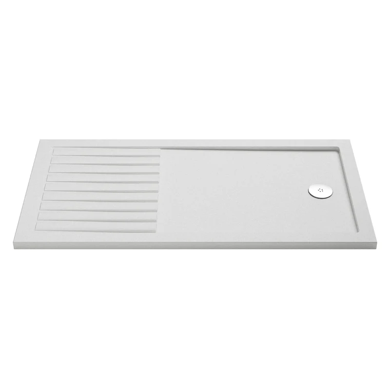 Vista 8mm Brushed Brass 1950mm Walk-In Shower Screen with Slip-Resistant Walk In Tray & Waste Bundle