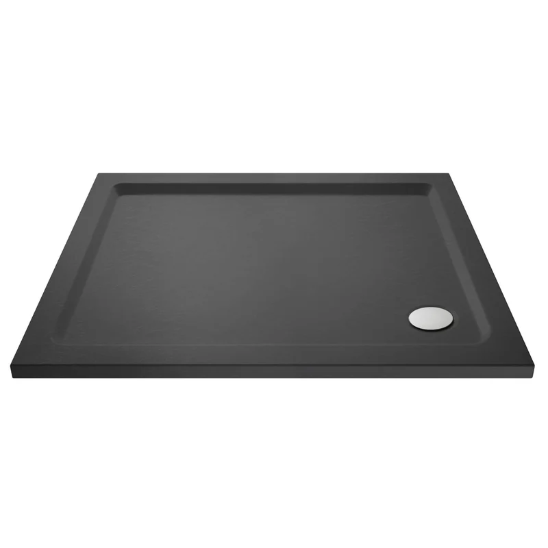 Vista 8mm Brushed Brass 1950mm Walk-In Shower Screen with Slate Effect Stone Resin Tray & Waste Bundle