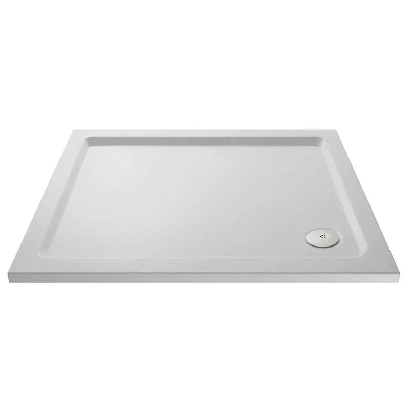 Vista 8mm Brushed Brass 1950mm Walk-In Shower Screen with Slip-Resistant Matt White Stone Resin Tray & Waste Bundle