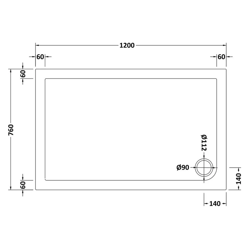 Vista 8mm Chrome 1950mm Walk-In Shower Screen with Slip-Resistant Matt White Stone Resin Tray & Waste Bundle