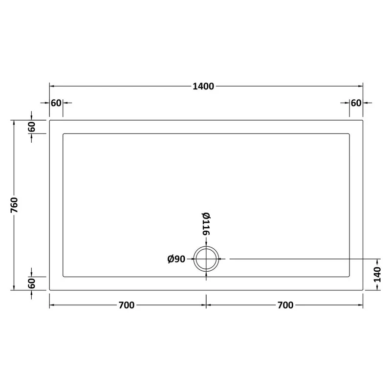Vista 8mm Chrome 1950mm Walk-In Shower Screen with White Stone Resin Tray & Waste Bundle