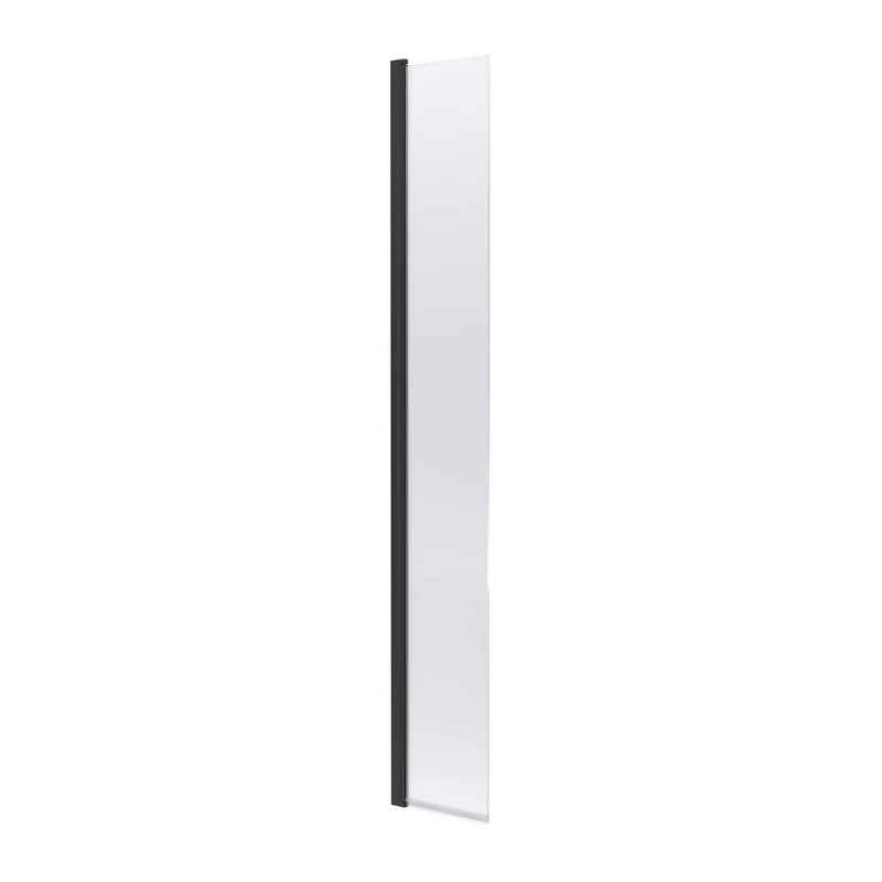 300mm Concealed Hinged Return For 8mm, 1850mm Wetroom Screen - Matt Black