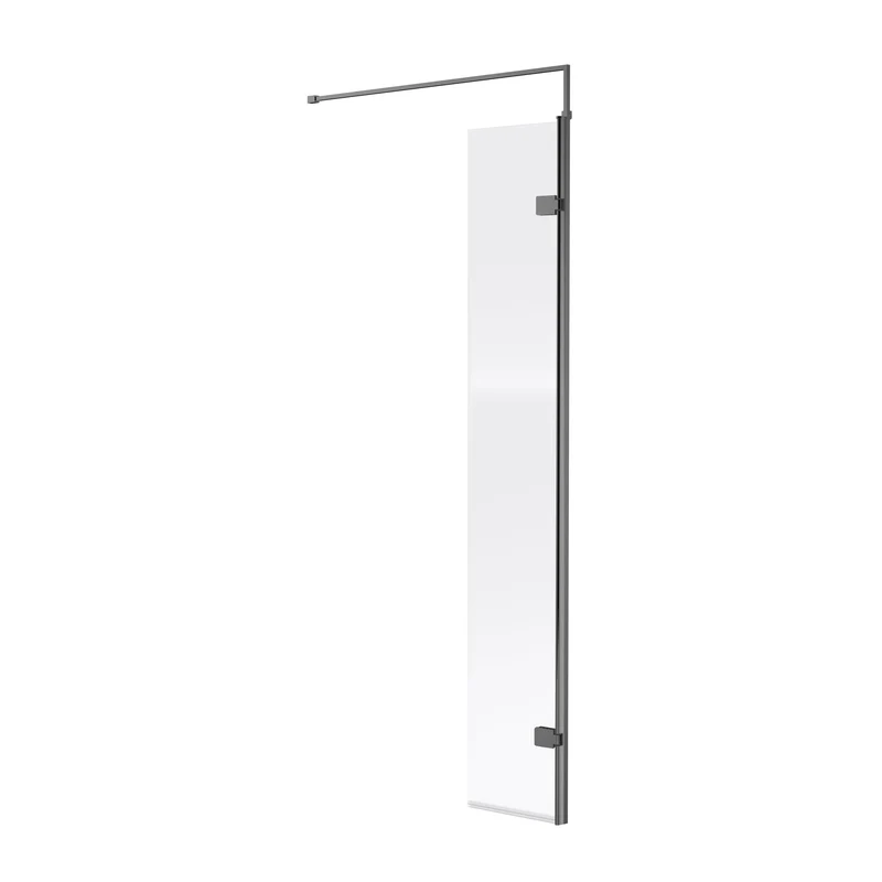 300mm Hinged Return For 8mm, 1850mm Wetroom Screen - Brushed Pewter