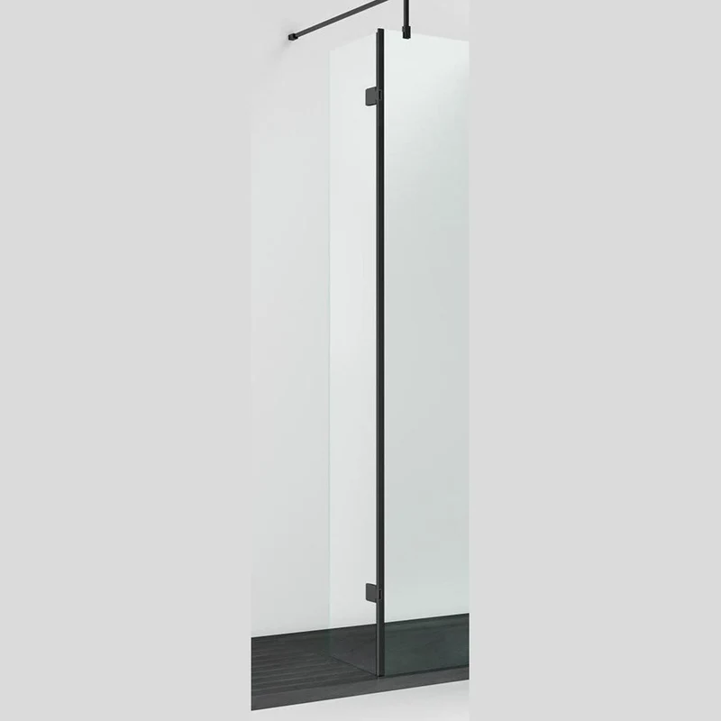 300mm Hinged Return For 8mm, 1850mm Wetroom Screen - Matt Black