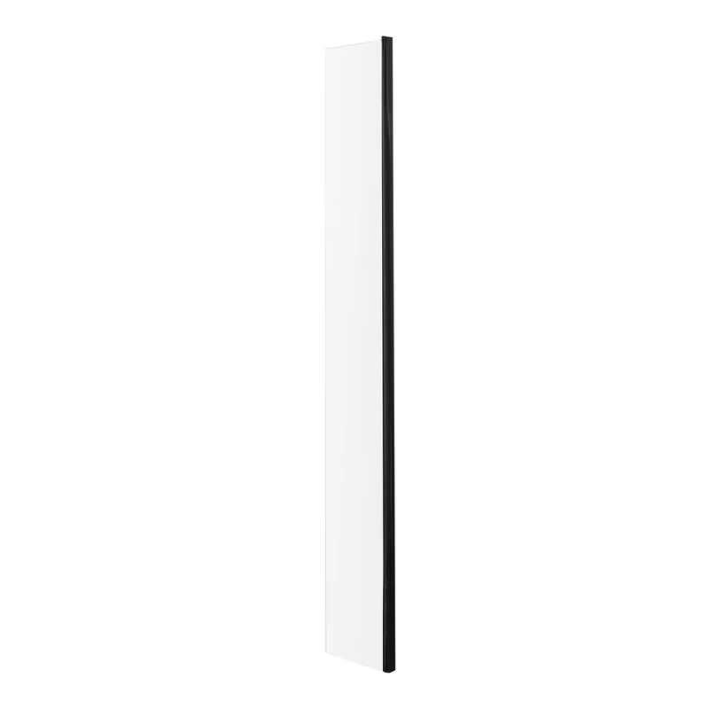 215mm Fixed Return For 8mm, 1850mm Wetroom Screen - Matt Black