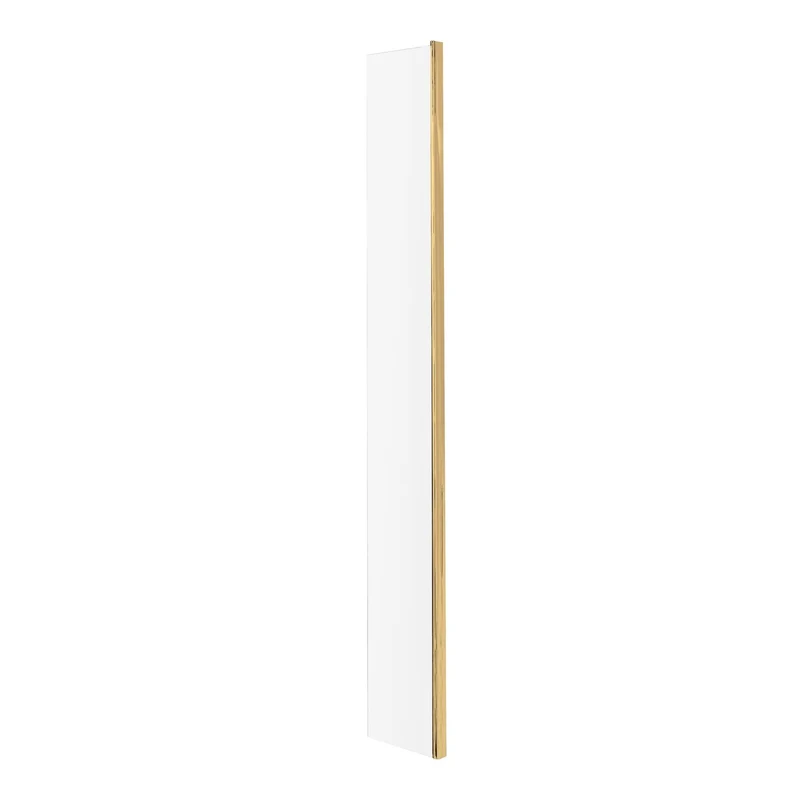 215mm Fixed Return For 8mm, 1850mm Wetroom Screen - Brushed Brass
