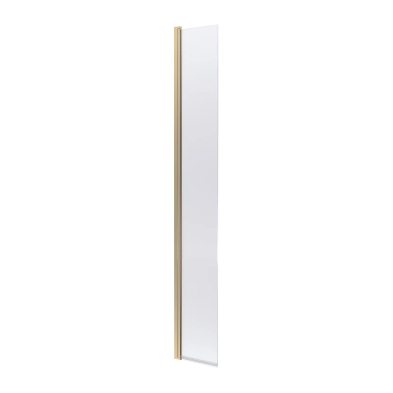 300mm Concealed Hinged Return For 8mm, 1850mm Wetroom Screen - Brushed Brass