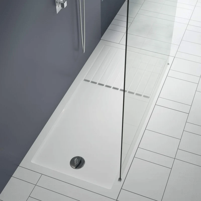 Vista 8mm Matt Black 1850mm Walk-In Shower Screen with Slip-Resistant Walk In Tray & Waste Bundle