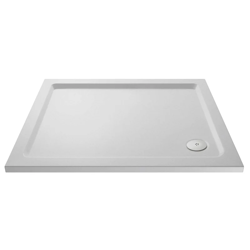 Vista 8mm Brushed Brass 1850mm Walk-In Shower Screen with Slip-Resistant Matt White Stone Resin Tray & Waste Bundle