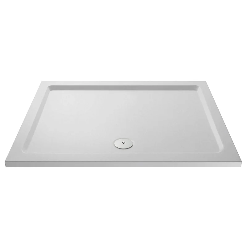 Vista 8mm Brushed Brass 1850mm Walk-In Shower Screen with Slip-Resistant Matt White Stone Resin Tray & Waste Bundle