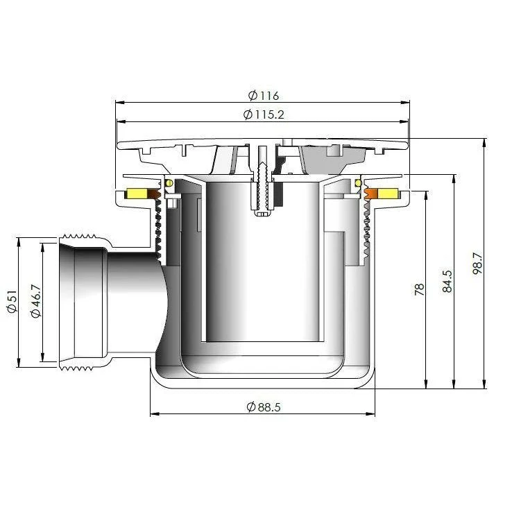 Vista 8mm Brushed Brass 1850mm Walk-In Shower Screen with Slate Effect Stone Resin Tray & Waste Bundle