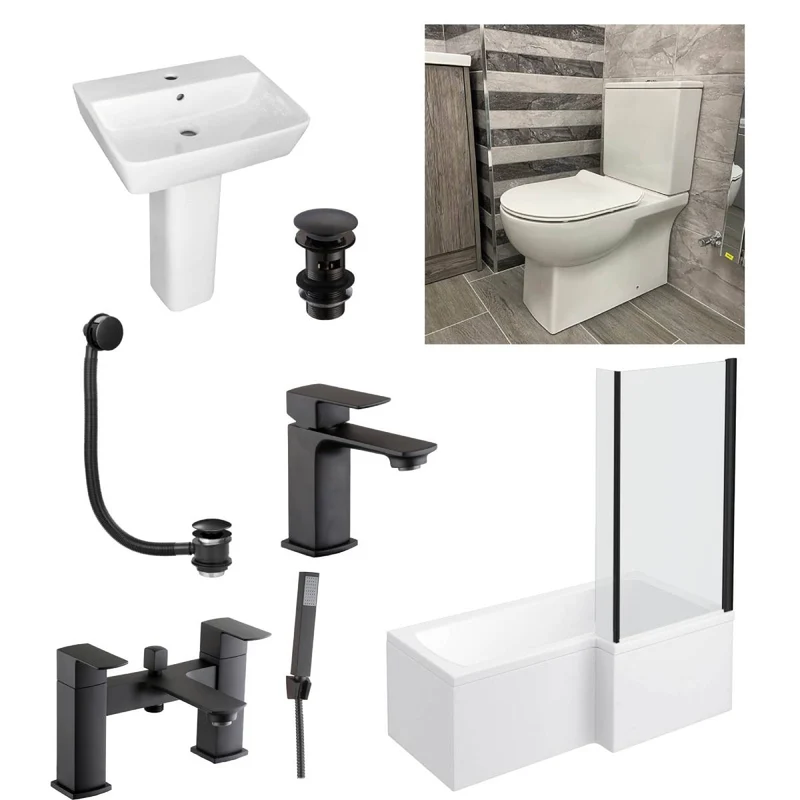 Linea Noir Shower Bath Deal - Right Hand