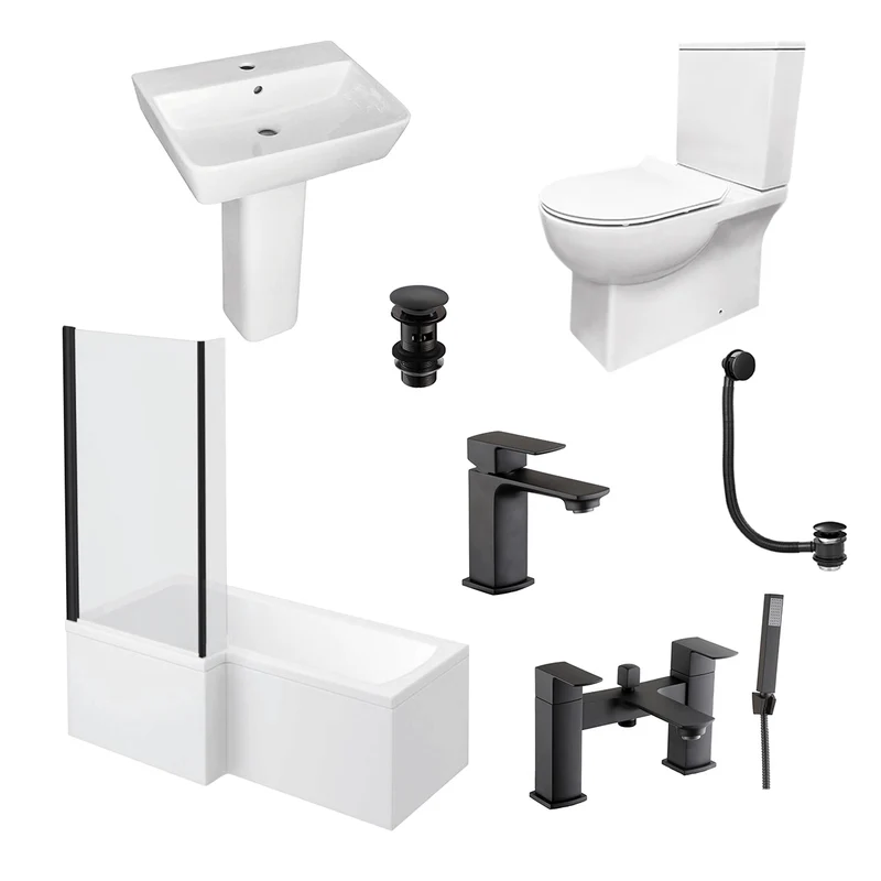 Linea Noir Shower Bath Deal - Left Hand