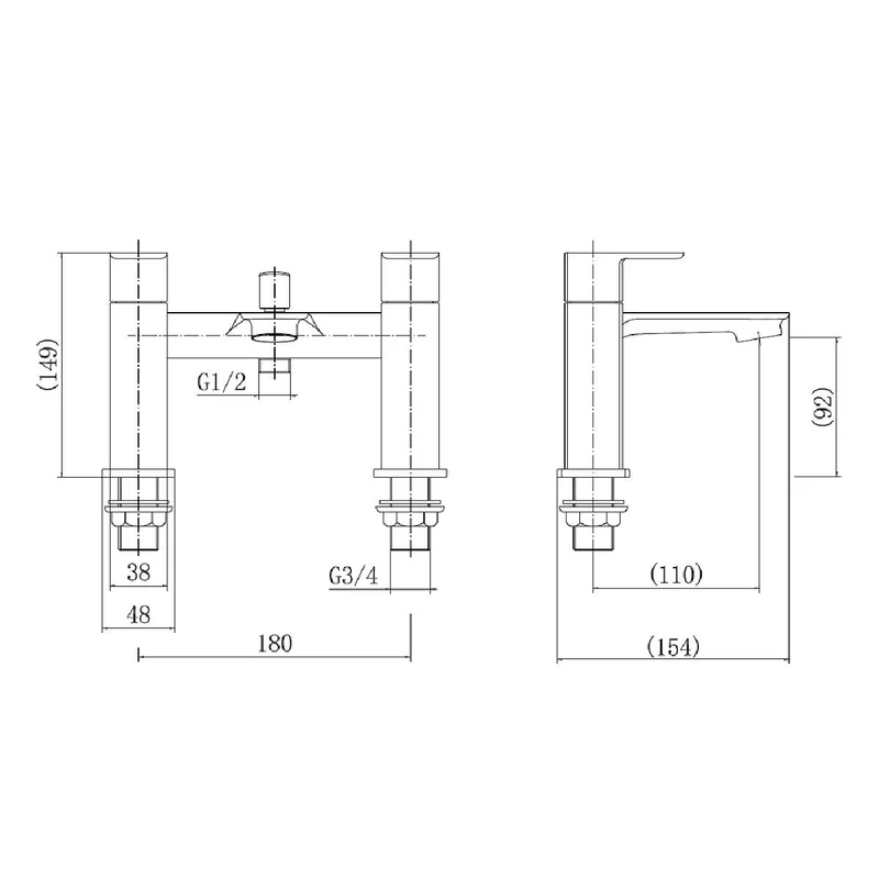 Vesu Bath Shower Mixer Tap - Black
