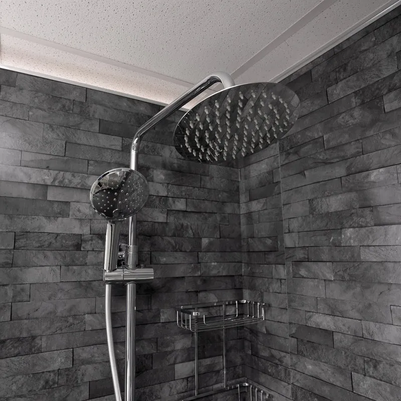 Eliseo Ricci Curve Plus Thermostatic Rain Shower with Diverter and PVC Shower Hose