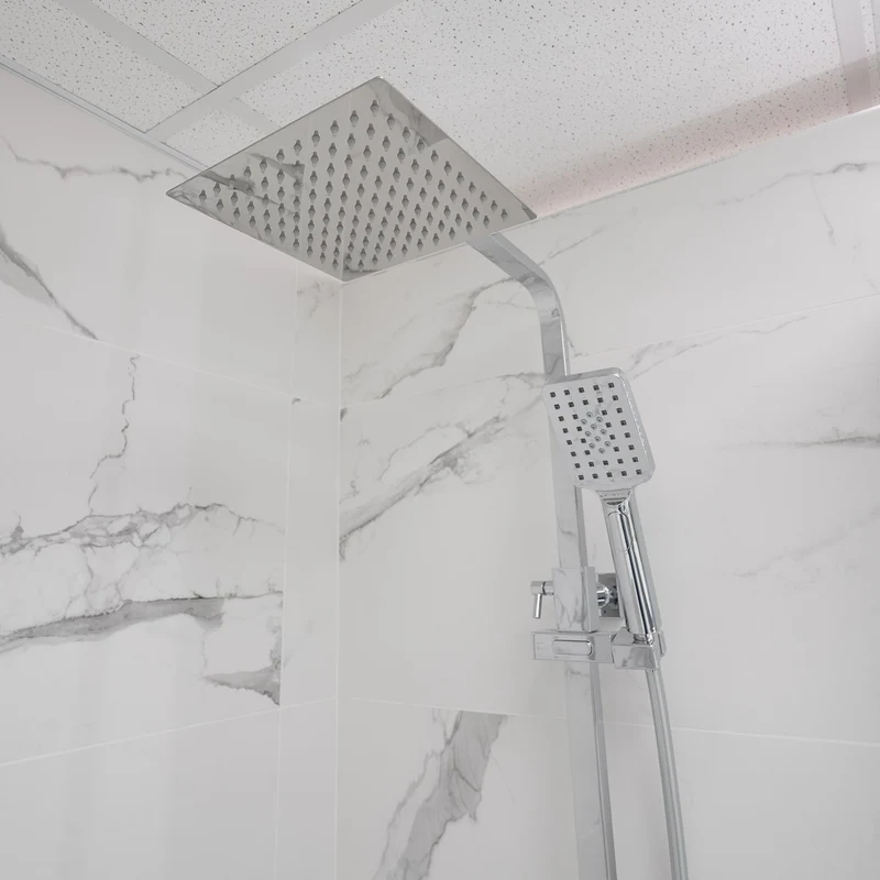 Eliseo Ricci Cube Plus Thermostatic Rain Shower with Diverter