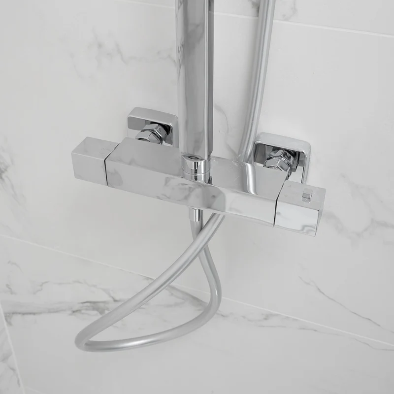 Eliseo Ricci Cube Plus Thermostatic Rain Shower with Diverter