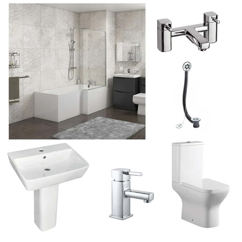 Linea Square Shower Bath Deal - Right Hand