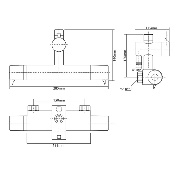 Triton Dene Diverter Thermostatic Mixer Shower