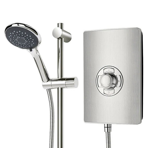 Triton Aspirante 8.5kW Electric Shower - Brushed Steel