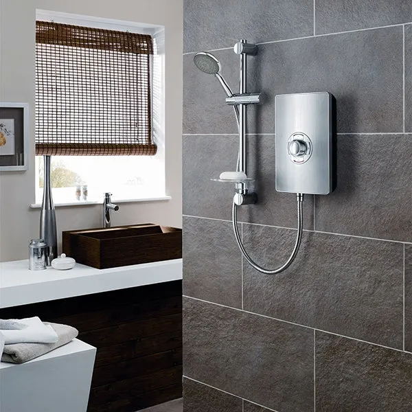 Triton Aspirante 8.5kW Electric Shower - Brushed Steel