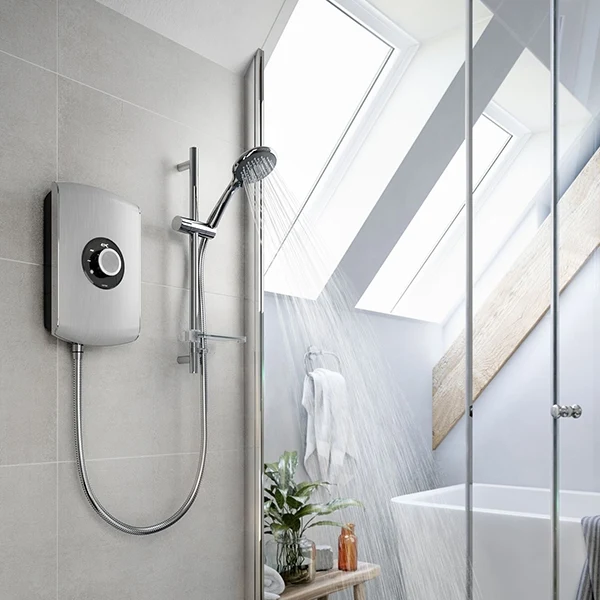 Triton Amore 8.5kW Electric Shower - Brushed Steel