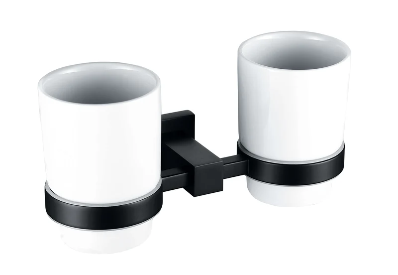 ER Noir Tumbler Holder & Double Cup - Black