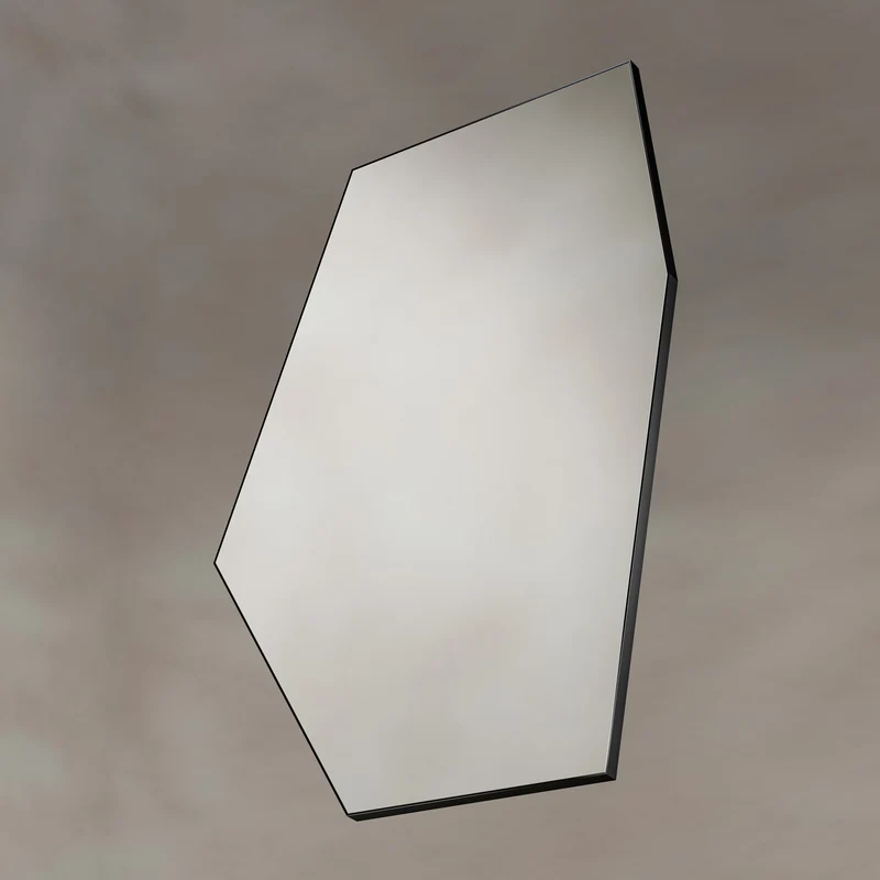 Origins Living Oslo Irregular Hexagon Mirror 55 x 80cm - Matt Black