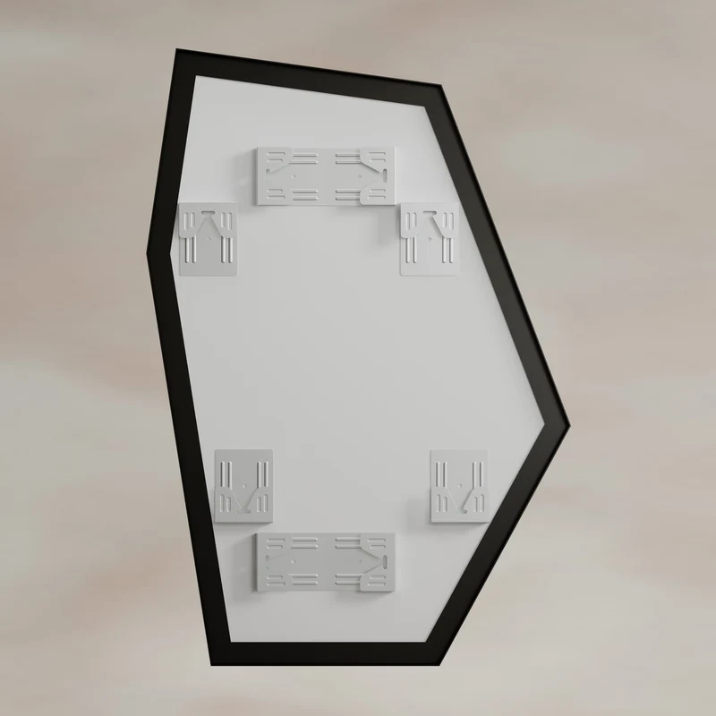 Origins Living Oslo Irregular Hexagon Mirror 55 x 80cm - Matt Black