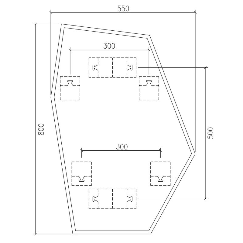 Origins Living Oslo Irregular Hexagon Mirror 55 x 80cm - Matt Black