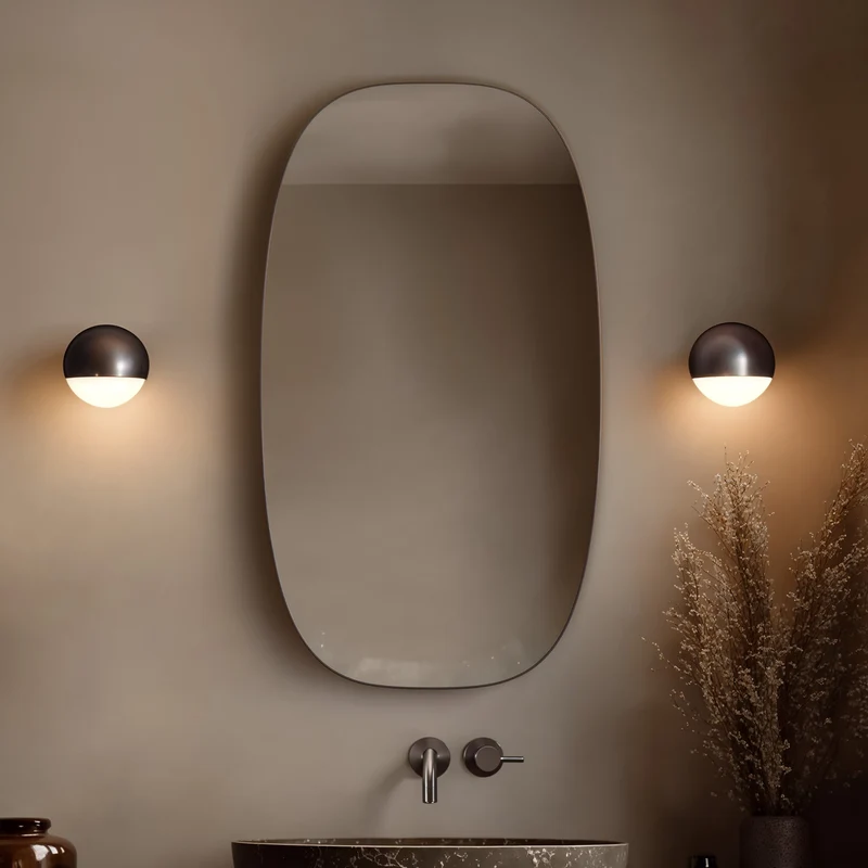 Origins Living Oslo Barrel Mirror 45 x 80cm - Brushed Bronze