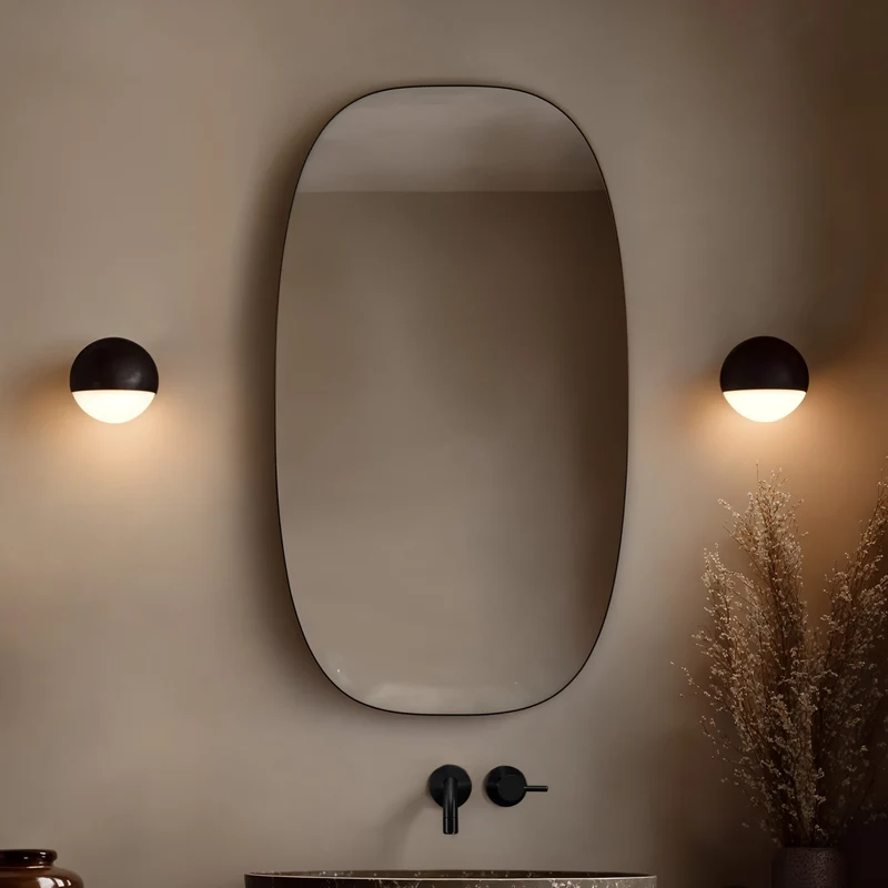 Origins Living Oslo Barrel Mirror 45 x 80cm - Matt Black