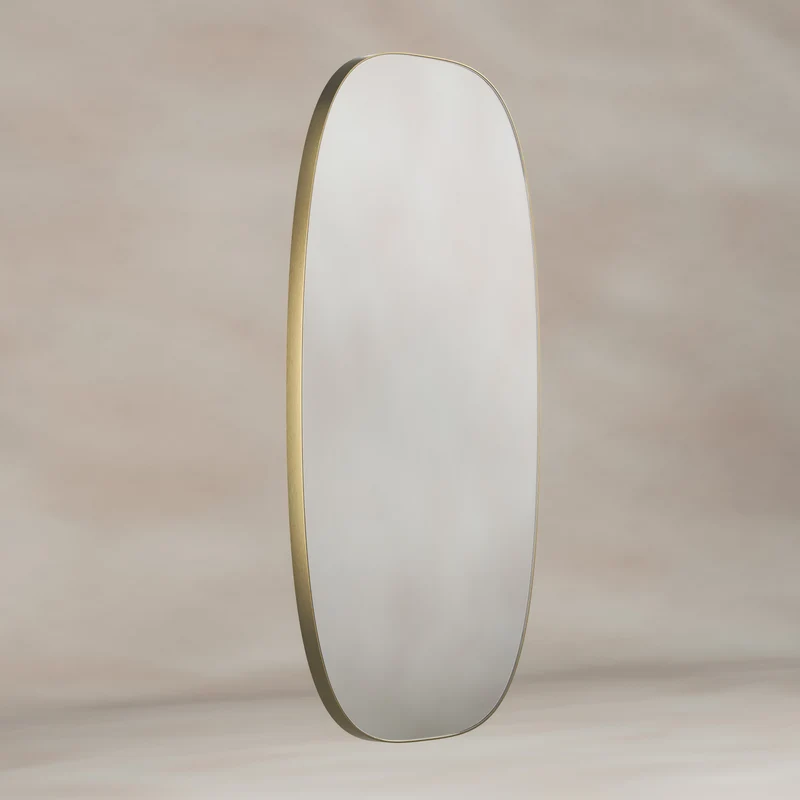 Origins Living Oslo Barrel Mirror 45 x 80cm - Brushed Brass