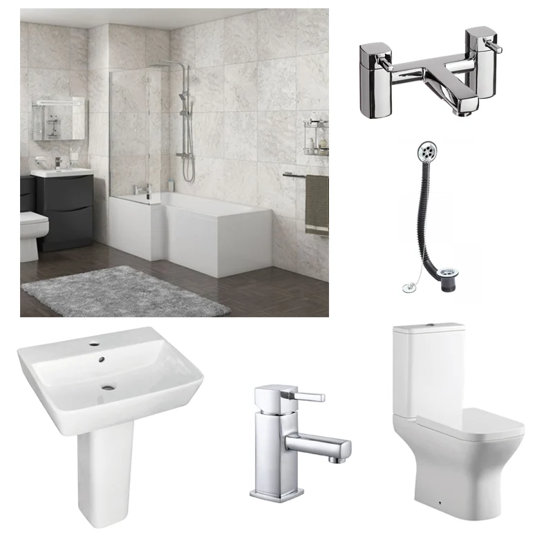 Linea Square Shower Bath Deal - Left Hand