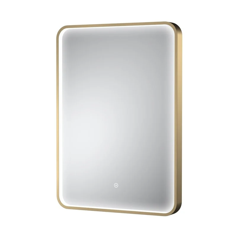 Nuie Pictor Brushed Brass Frame Led Mirror - 700 X 500mm Contemporary Aluminium 700x500x47mm