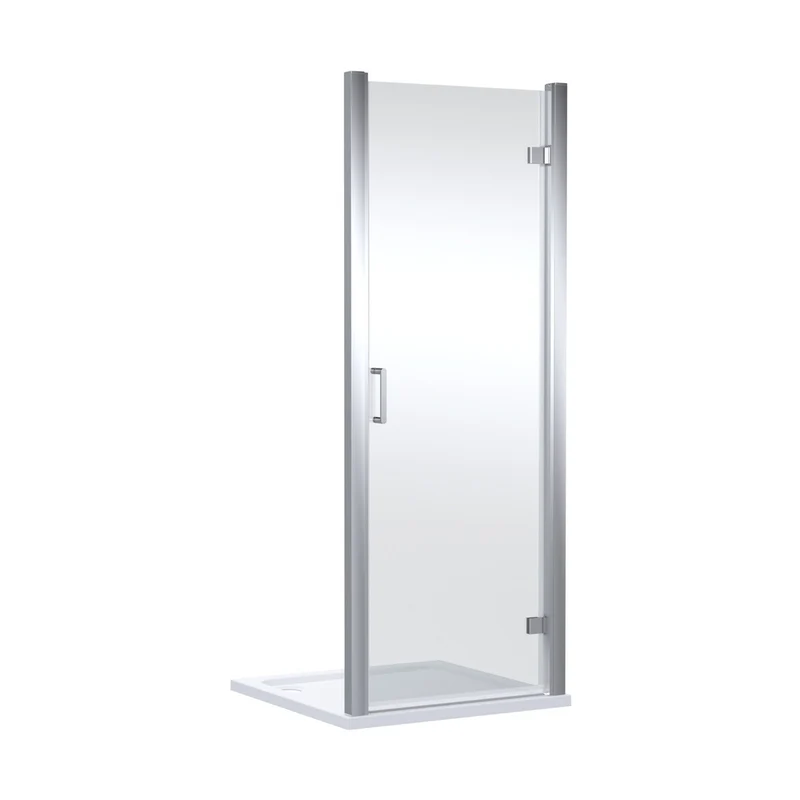 Nuie Lucie 800mm Hinged Shower Door- Chrome Contemporary Aluminium,glass 1900x790x31mm