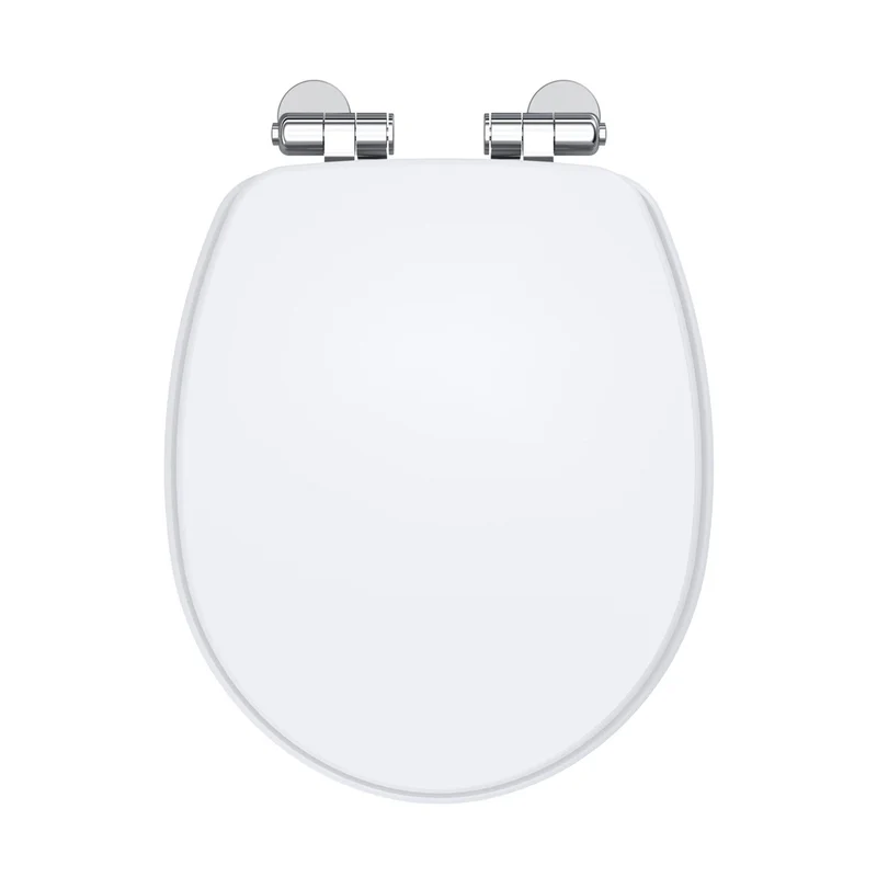Nuie Legend Soft Close Wooden Toilet Seat Traditional Gloss White MDF Paint 58x371x455mm