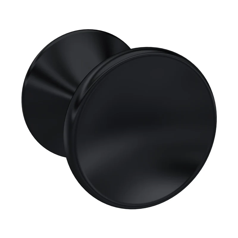 Nuie Handles Indented Round Knob Contemporary Black Zamac 30x30x29mm