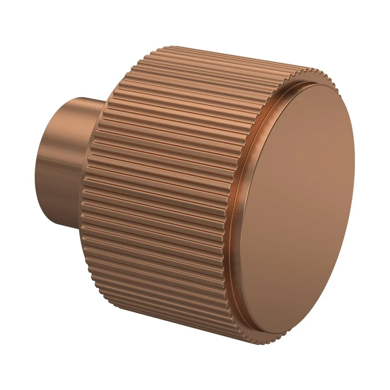 Nuie Fluted Furniture Knob Contemporary Brushed Bronze Aluminium 30x30x30mm