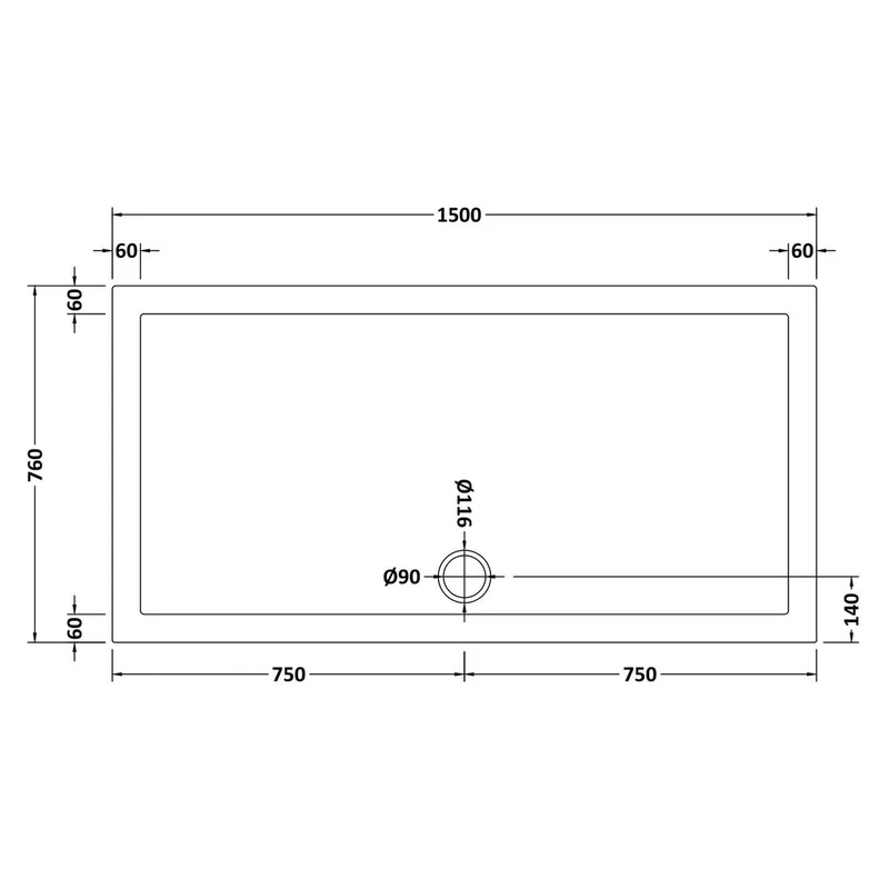Vista 8mm Chrome 1850mm Walk-In Shower Screen with Slate Effect Stone Resin Tray & Waste Bundle