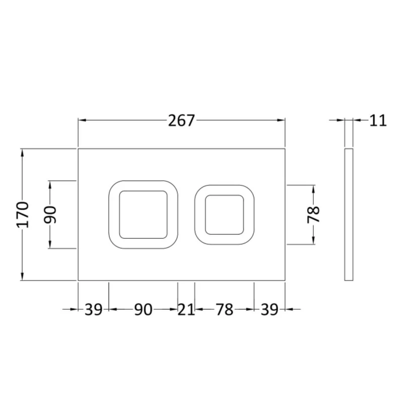 Reduced Height Wall Hung Toilet Frame with Concealed Cistern & Chrome Square Flush Plate