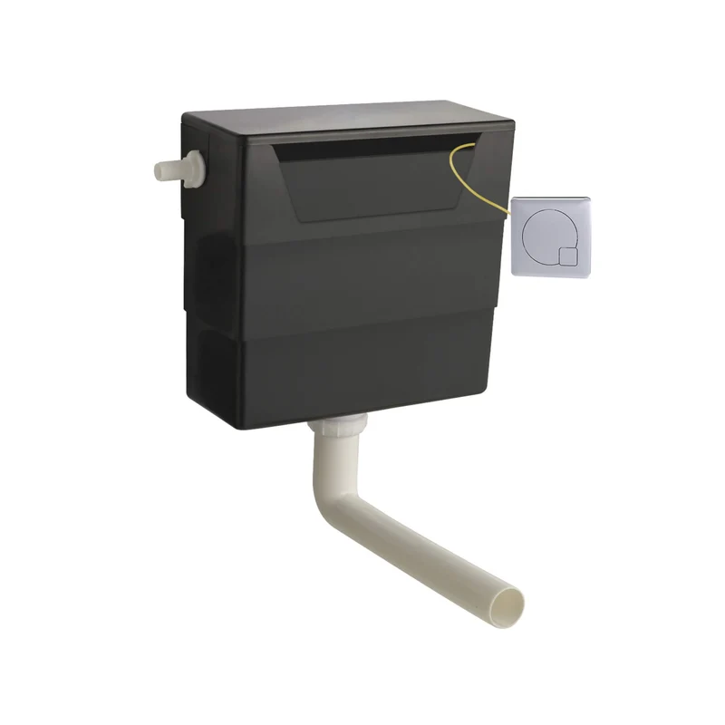 Eden Compact White WC Unit + Harmony Back To Wall Toilet Bundle With Square Chrome Flush Button