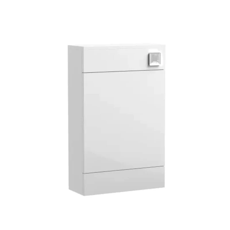 Eden Compact White WC Unit + Como Rimless Back To Wall Toilet Bundle With Round Chrome Flush Button