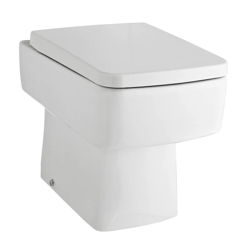 Eden Compact White WC Unit + Cape Back To Wall Toilet Bundle With Square Matt Black Flush Button