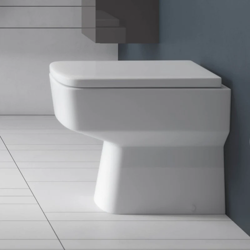 Eden Compact White WC Unit + Cape Back To Wall Toilet Bundle With Square Brushed Brass Flush Button