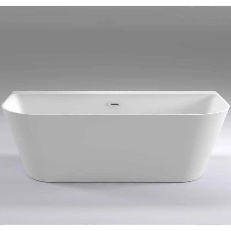 D-Shape Back To Wall Freestanding Bath 1700 x 800mm - White